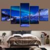 Aurora Borealis 3 - Nature 5 Panel Canvas Art Wall Decor