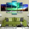 Aurora Borealis 4 - Nature 5 Panel Canvas Art Wall Decor