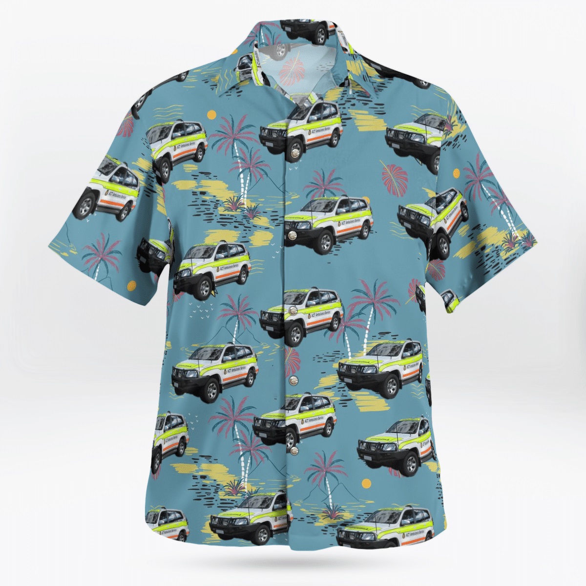 Australian Capital Territory Ambulance Service Operational Command Vehicle Hawaiian Shirt Australian Capital Territory Ambulance Service Operational Command Vehicle Hawaiian Shirt