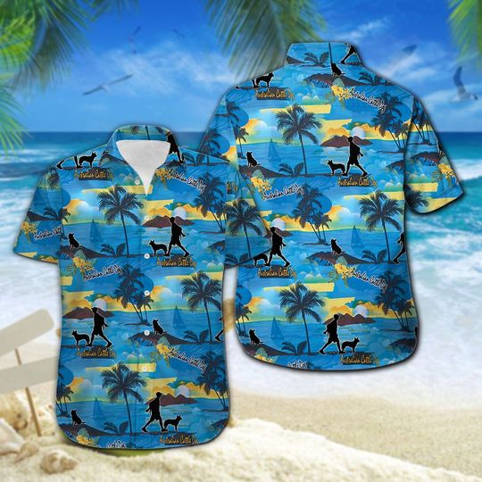 Australian Cattle Dog Hawaiian Shirt Summer Button Up Australian Cattle Dog Hawaiian Shirt Summer Button Up
