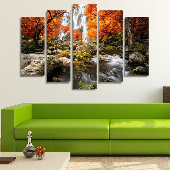 Autumn 01 - Nature 5 Panel Canvas Art Wall Decor Autumn 01 - Nature 5 Panel Canvas Art Wall Decor