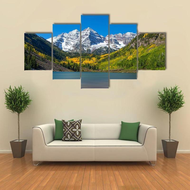 Autumn At Maroon Bells 1 - Nature 5 Panel Canvas Art Wall Decor Autumn At Maroon Bells 1 - Nature 5 Panel Canvas Art Wall Decor