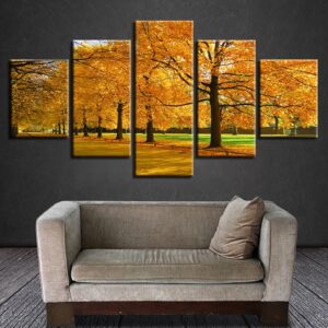 Autumn Tree Landscape - Nature 5 Panel Canvas Art Wall Decor