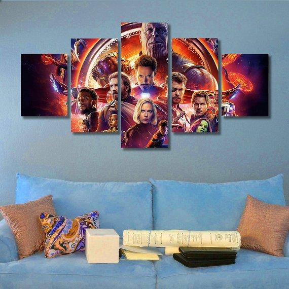 Avengers Full - Dc 5 Panel Canvas Art Wall Decor Avengers Full - Dc 5 Panel Canvas Art Wall Decor