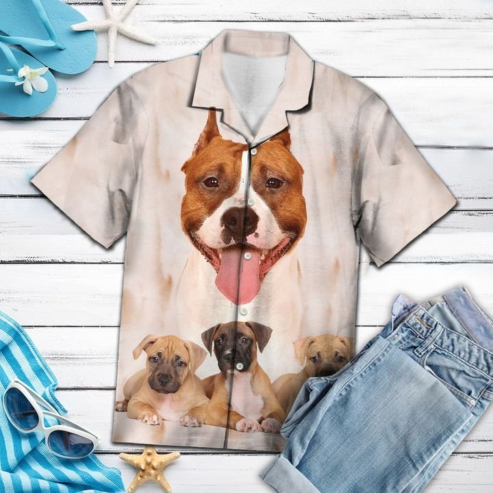 Awesome American Pit Bull Terrier Hawaiian Shirt Summer Button Up Awesome American Pit Bull Terrier Hawaiian Shirt Summer Button Up