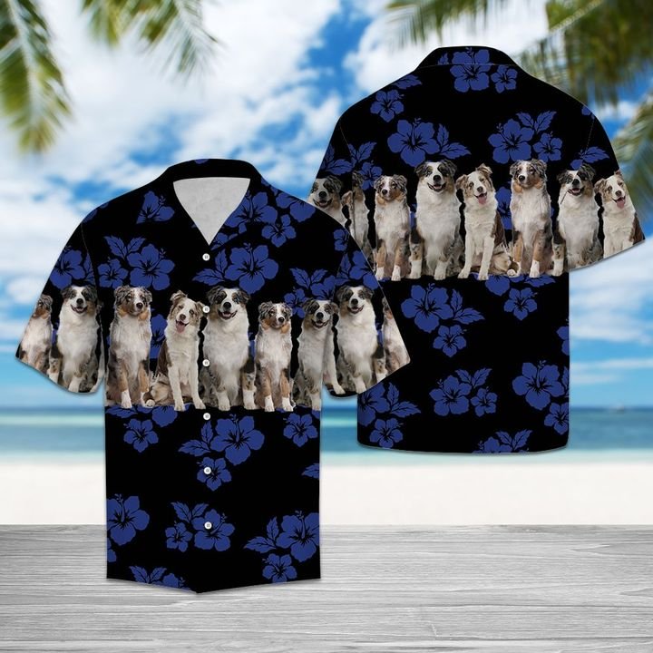 Awesome Australian Shepher Hawaiian Shirt Summer Button Up Awesome Australian Shepher Hawaiian Shirt Summer Button Up