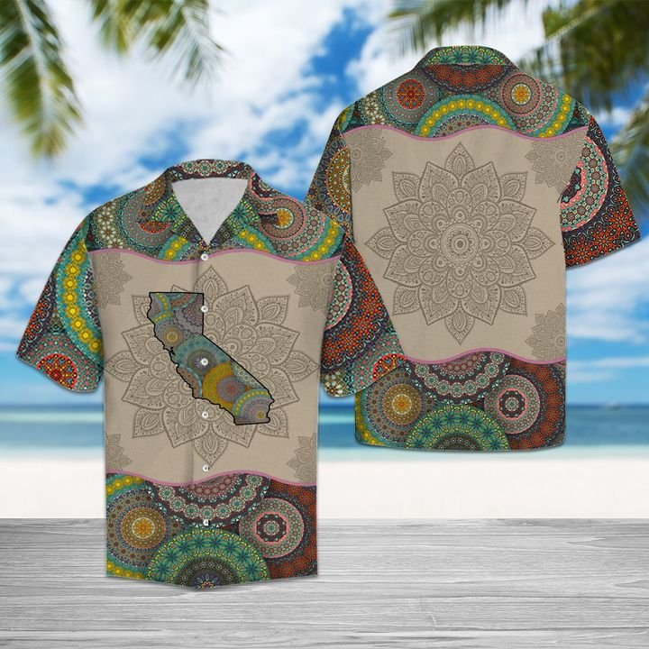 Awesome California Mandala Hawaiian Shirt Summer Button Up Awesome California Mandala Hawaiian Shirt Summer Button Up