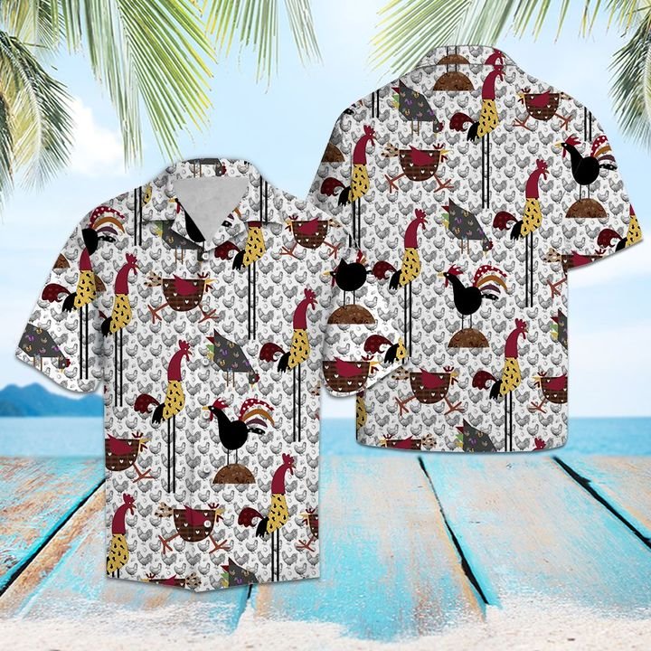 Awesome Chicken Hawaiian Shirt Summer Button Up Awesome Chicken Hawaiian Shirt Summer Button Up