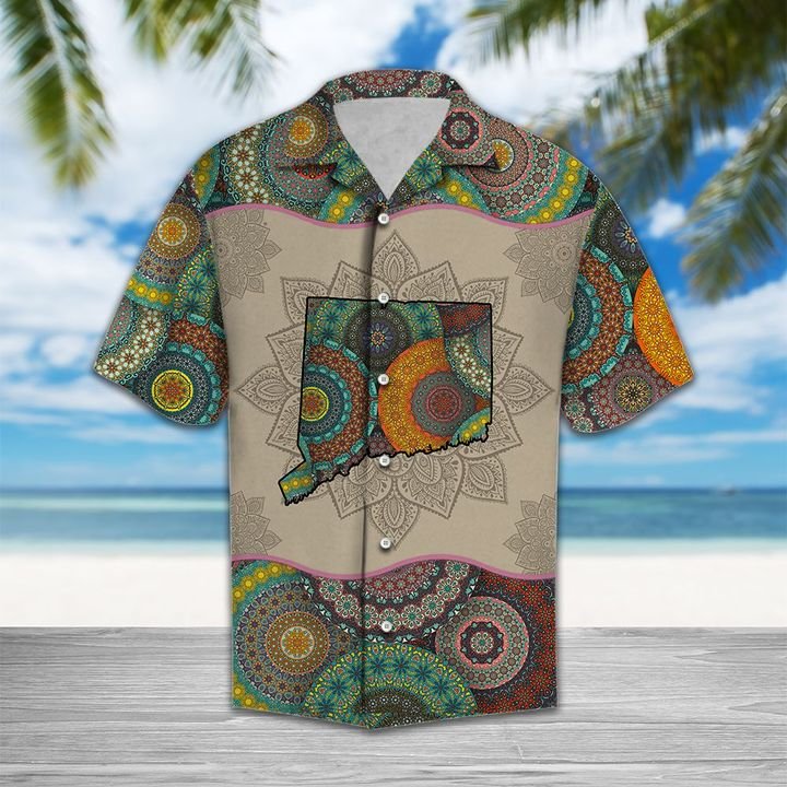 Awesome Connecticut Mandala Hawaiian Shirt Summer Button Up Awesome Connecticut Mandala Hawaiian Shirt Summer Button Up