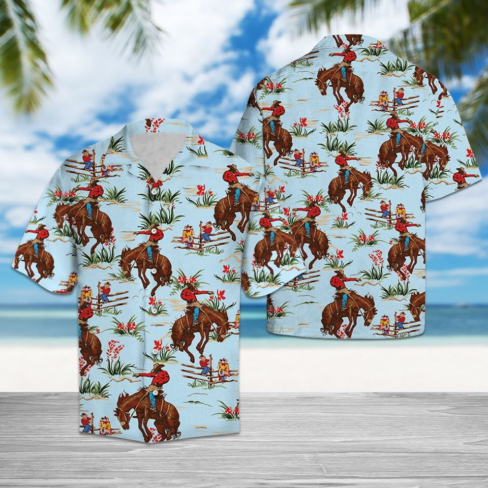 Awesome Cowboy Hawaiian Shirt Summer Button Up Awesome Cowboy Hawaiian Shirt Summer Button Up