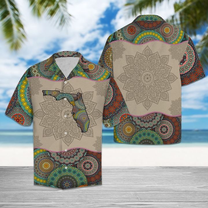 Awesome Florida Mandala Hawaiian Shirt Summer Button Up Awesome Florida Mandala Hawaiian Shirt Summer Button Up