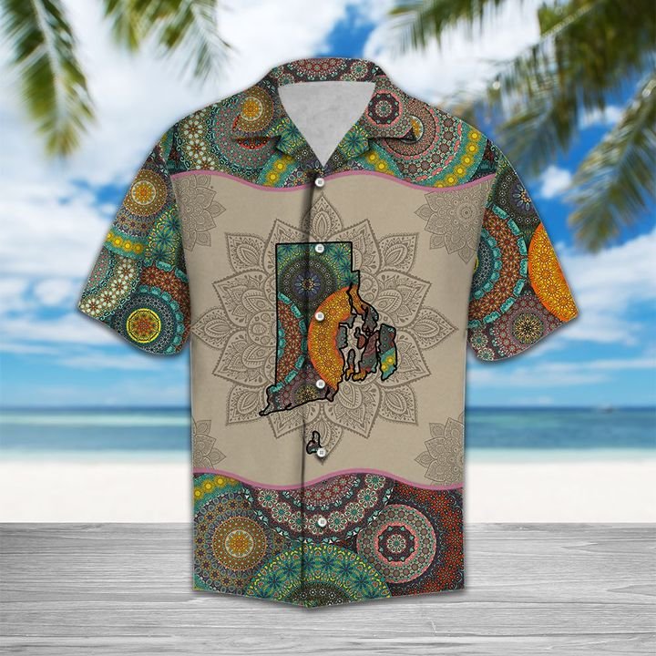 Awesome Rhode Island Mandala Hawaiian Shirt Summer Button Up Awesome Rhode Island Mandala Hawaiian Shirt Summer Button Up