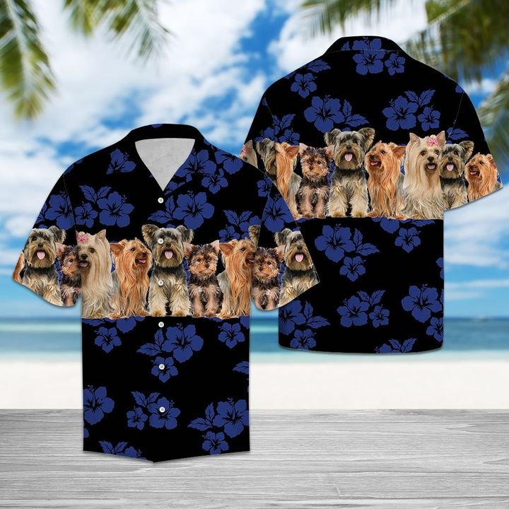 Awesome Yorkshire Terrier Hawaiian Shirt Summer Button Up Awesome Yorkshire Terrier Hawaiian Shirt Summer Button Up