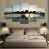 B-17 Flying Fortress World War 2 Wwii 5- Aircraft 5 Panel Canvas Art Wall Decor