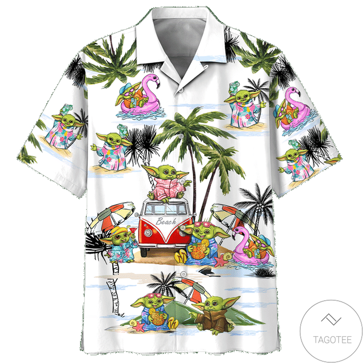 Baby Yoda Beach Vacation Summer Time Hawaiian Shirt Baby Yoda Beach Vacation Summer Time Hawaiian Shirt