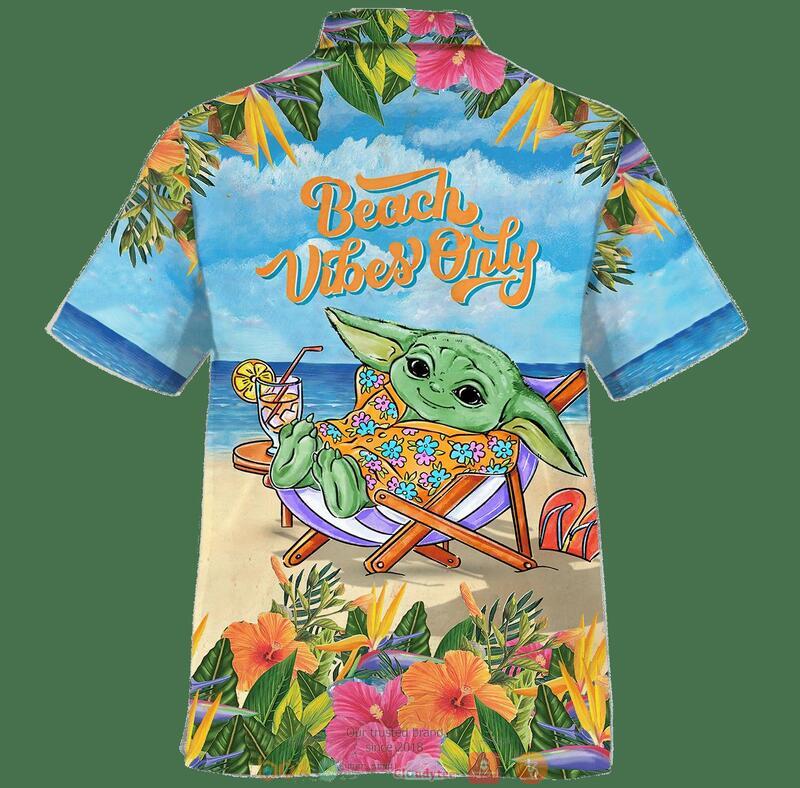 Baby Yoda Beach Vibes Only Hawaiian Shirt Baby Yoda Beach Vibes Only Hawaiian Shirt