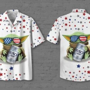 Baby Yoda Busch Light Hawaiian Shirt