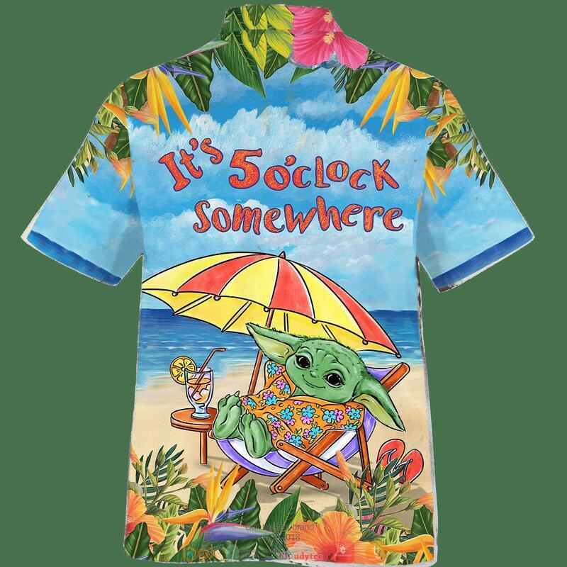 Baby Yoda It’S 5 O’Clock Somewhere Hawaiian Shirt Baby Yoda It’S 5 O’Clock Somewhere Hawaiian Shirt