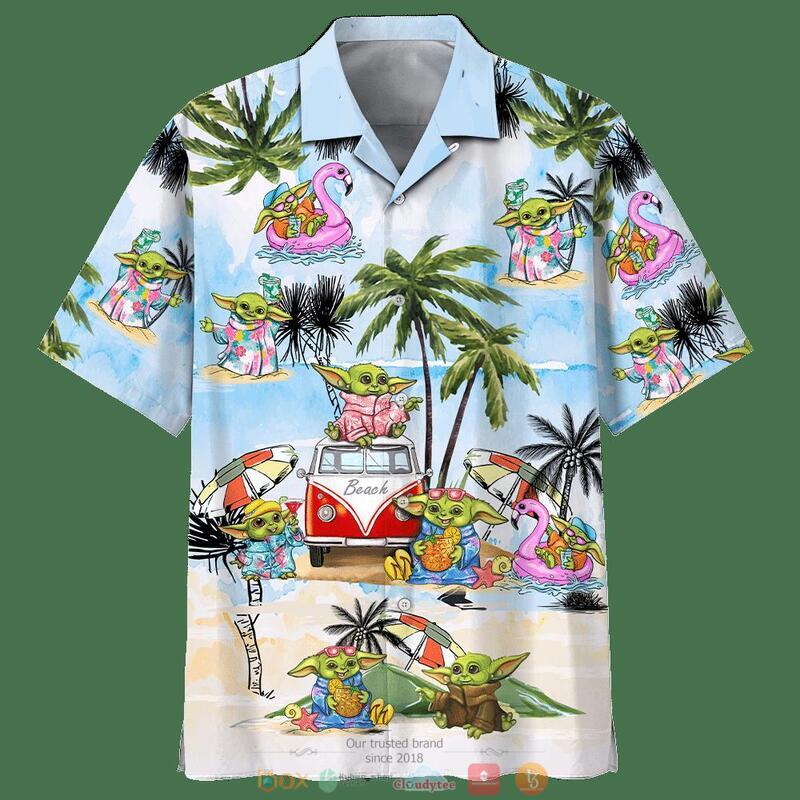 Baby Yoda Summer Beach Hawaiian Shirt Baby Yoda Summer Beach Hawaiian Shirt