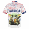 Baby Yoda With Beer Merica Hawaiian Shirt