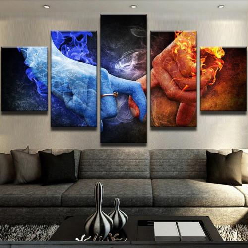 Balance In Love - Abstract 5 Panel Canvas Art Wall Decor Balance In Love - Abstract 5 Panel Canvas Art Wall Decor