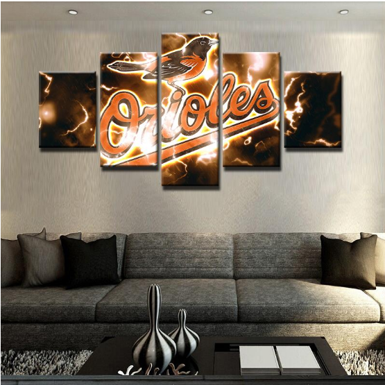 Baltimore Orioles Baseball - Sport 5 Panel Canvas Art Wall Decor Baltimore Orioles Baseball - Sport 5 Panel Canvas Art Wall Decor