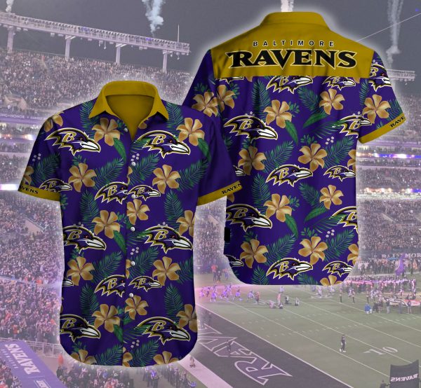 Baltimore Ravens 3D Hawaiian Shirt Summer Button Up Baltimore Ravens 3D Hawaiian Shirt Summer Button Up