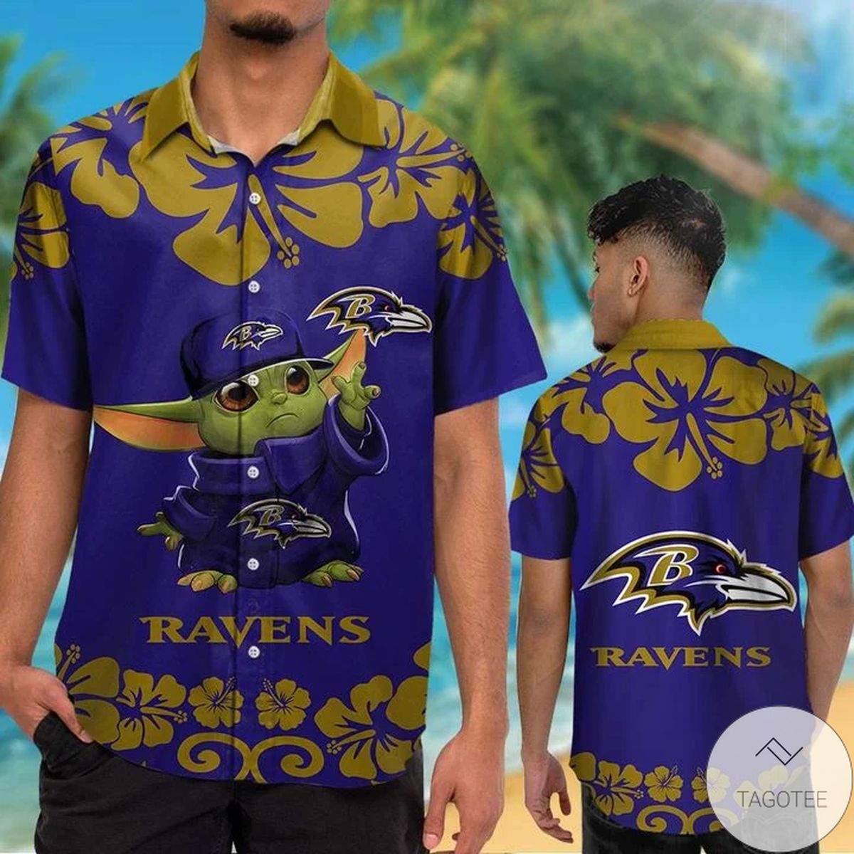 Baltimore Ravens Baby Yoda Hawaiian Shirt Baltimore Ravens Baby Yoda Hawaiian Shirt
