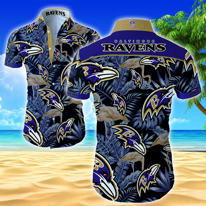 Baltimore Ravens Classic Hawaiian Shirt Summer Button Up Baltimore Ravens Classic Hawaiian Shirt Summer Button Up