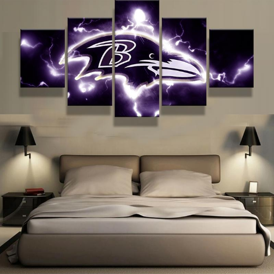 Baltimore Ravens Football American - Sport 5 Panel Canvas Art Wall Decor Baltimore Ravens Football American - Sport 5 Panel Canvas Art Wall Decor