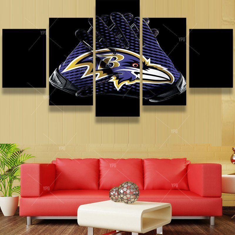 Baltimore Ravens Gloves - Sport 5 Panel Canvas Art Wall Decor Baltimore Ravens Gloves - Sport 5 Panel Canvas Art Wall Decor