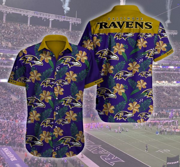 Baltimore Ravens Hawaiian Shirt Summer Button Up Baltimore Ravens Hawaiian Shirt Summer Button Up