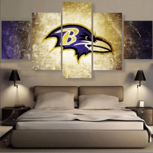 Baltimore Ravens Logo - Sport 5 Panel Canvas Art Wall Decor