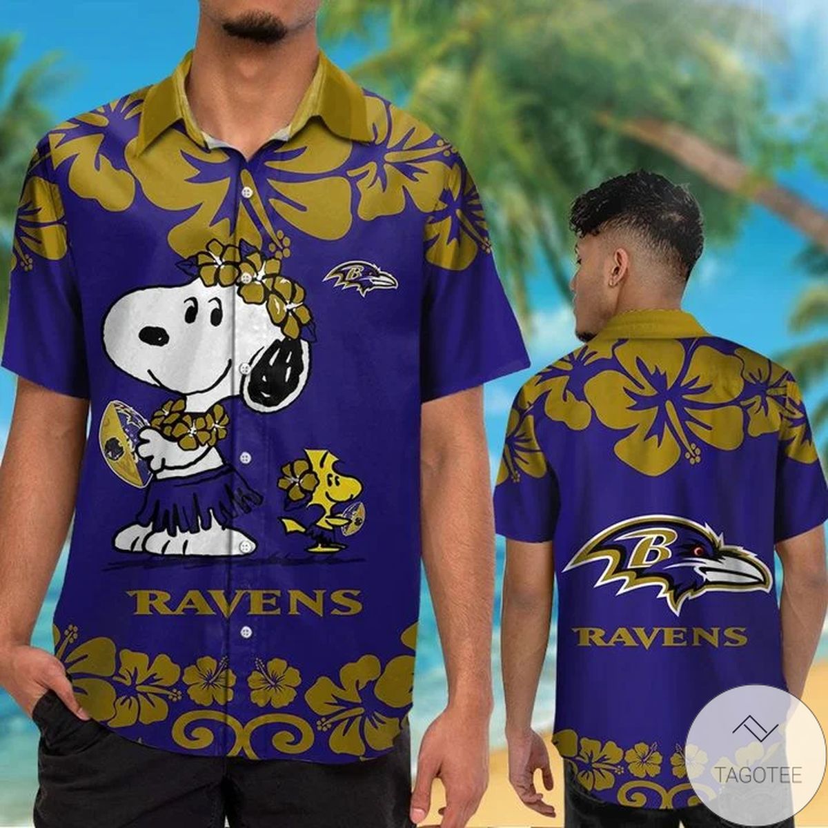 Baltimore Ravens & Snoopy Hawaiian Shirt Baltimore Ravens & Snoopy Hawaiian Shirt