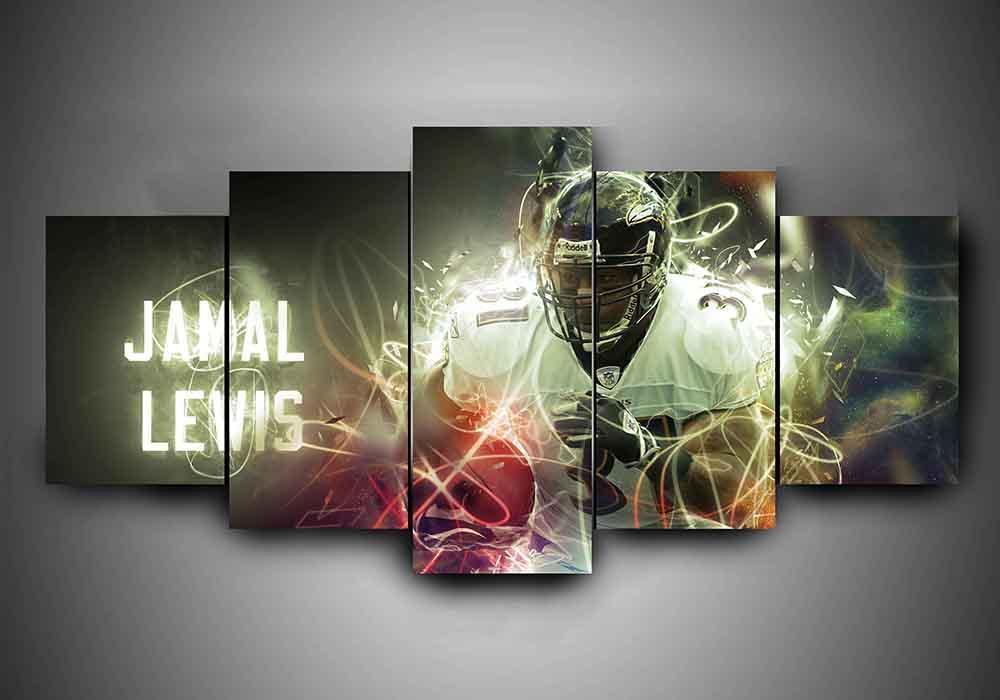 Baltimore Ravens - Jamal Lewis - Sport 5 Panel Canvas Art Wall Decor Baltimore Ravens - Jamal Lewis - Sport 5 Panel Canvas Art Wall Decor