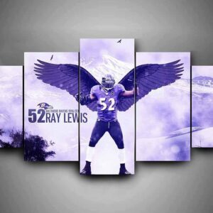 Baltimore Ravens - Ray Lewis #2 - Sport 5 Panel Canvas Art Wall Decor