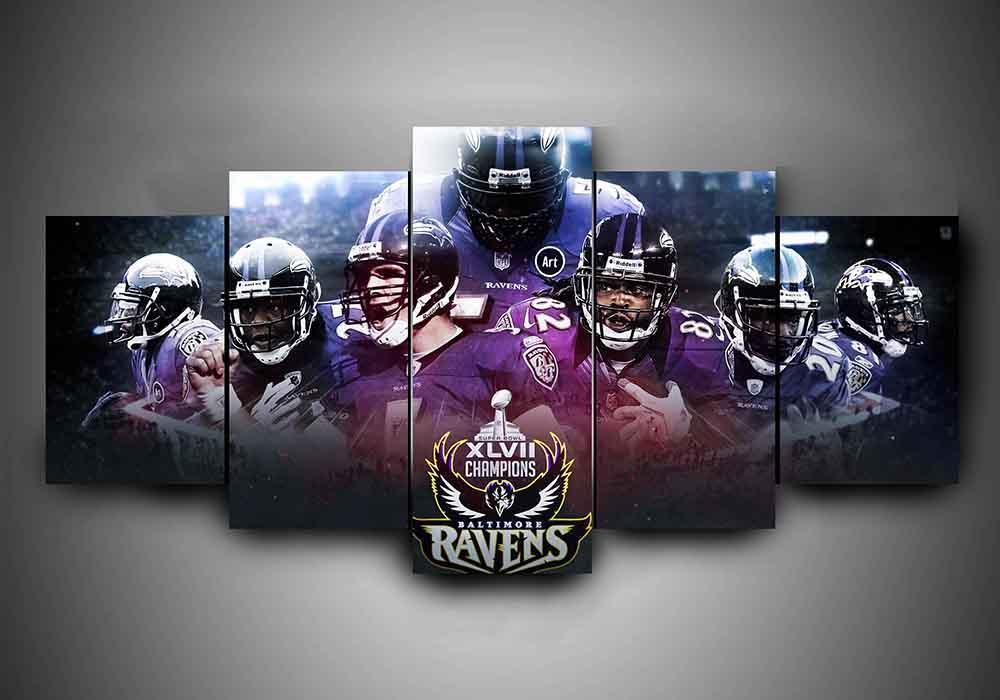 Baltimore Ravens - Team #2 - Sport 5 Panel Canvas Art Wall Decor Baltimore Ravens - Team #2 - Sport 5 Panel Canvas Art Wall Decor