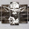 Banksy Yoda - Music 5 Panel Canvas Art Wall Decor