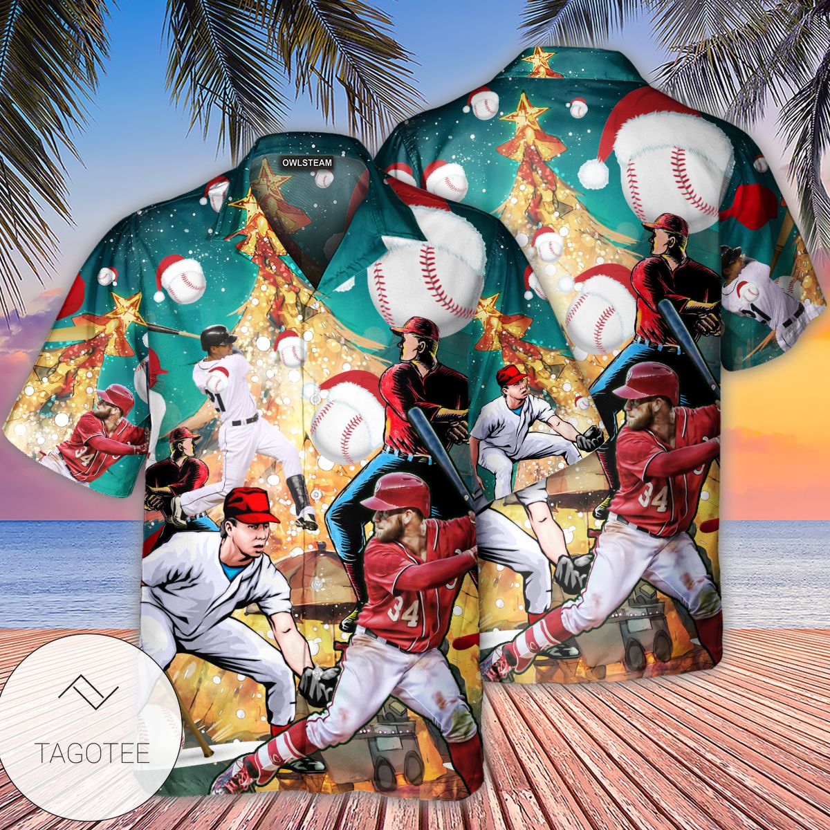 Baseball Christmas Celebration Hawaiian Shirt Tagotee Baseball Christmas Celebration Hawaiian Shirt Tagotee