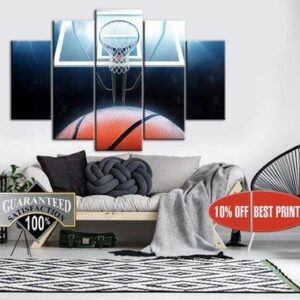 Basketball Basket 2 - Sport 5 Panel Canvas Art Wall Decor