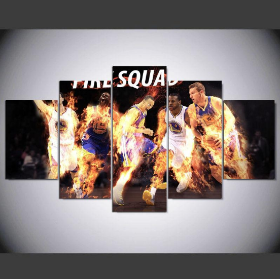 Basketball Golden State Warriors - Sport 5 Panel Canvas Art Wall Decor Basketball Golden State Warriors - Sport 5 Panel Canvas Art Wall Decor