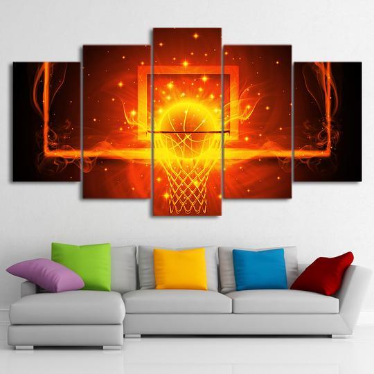 Basketball Hoop - Sport 5 Panel Canvas Art Wall Decor Basketball Hoop - Sport 5 Panel Canvas Art Wall Decor