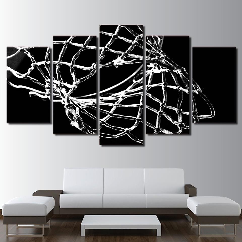 Basketball Net - Sport 5 Panel Canvas Art Wall Decor Basketball Net - Sport 5 Panel Canvas Art Wall Decor