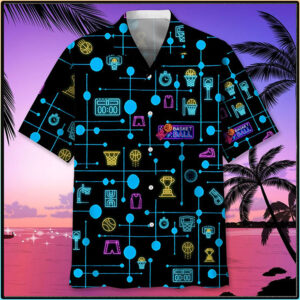 Basketball Set Neon Hawaiian Shirt