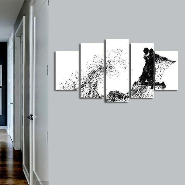 Basketball - Sport 5 Panel Canvas Art Wall Decor Basketball - Sport 5 Panel Canvas Art Wall Decor