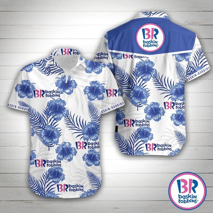 Baskin Robbins Hawaiian Shirt Summer Button Up Baskin Robbins Hawaiian Shirt Summer Button Up