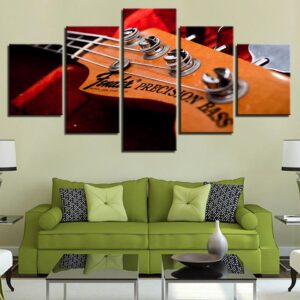 Bass Guitar Neck - Music 5 Panel Canvas Art Wall Decor