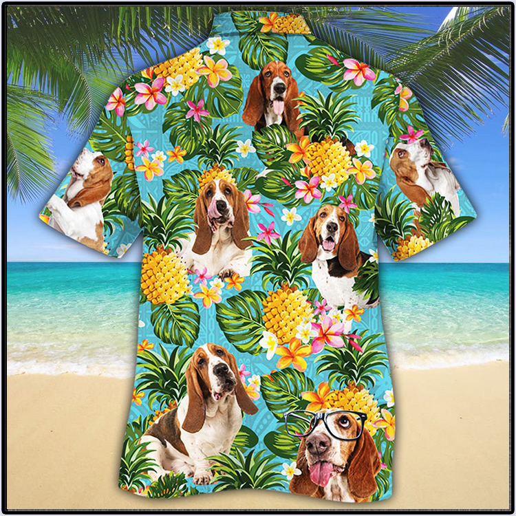 Basset Hound Dog Pineapple Hawaiian Shirt Basset Hound Dog Pineapple Hawaiian Shirt