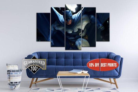 Batman 15 - Dc 5 Panel Canvas Art Wall Decor Batman 15 - Dc 5 Panel Canvas Art Wall Decor