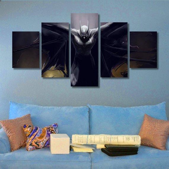Batman 17 - Movie 5 Panel Canvas Art Wall Decor Batman 17 - Movie 5 Panel Canvas Art Wall Decor